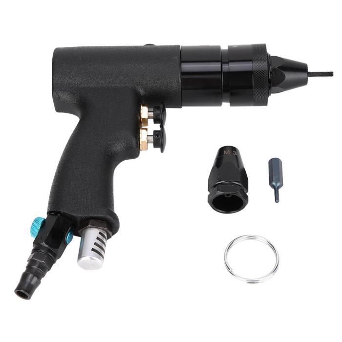 Pistolet à rivet pneumatique, kit de riveteuse à air 1500 tr/min, outil de rivetage à clou pour