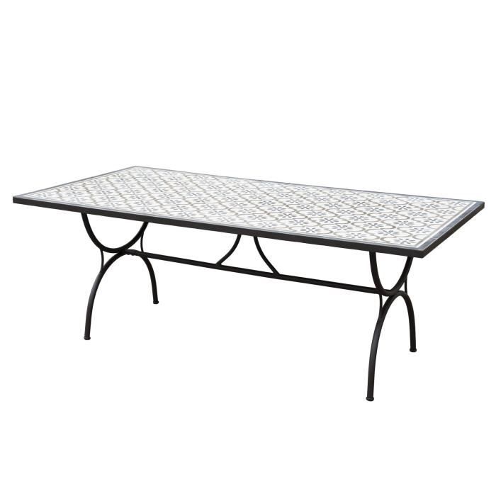 Table A Manger Rectangulaire Carreaux De Ciment 200 X 100 Cm
