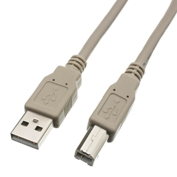 USB 2.0 A vers B Câble pour imprimantes - numériseurs - HP - Epson - 5  mètres - Cdiscount Informatique