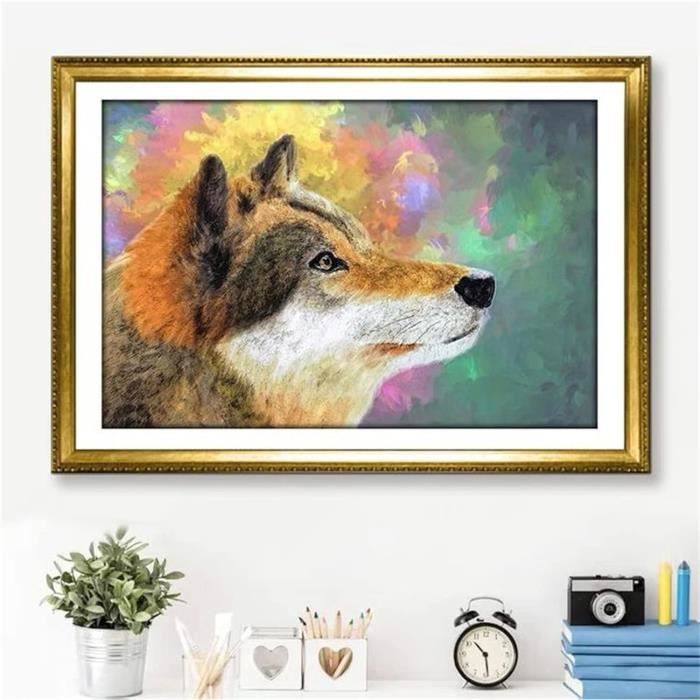 Diy 5D Diamant Par Numéros Peinture Kit Miroir Pour Chien Diamond Painting Adultes Enfant