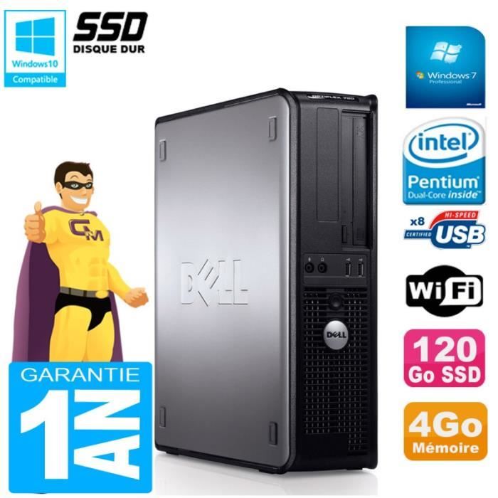 PC  Optiplex 780 DT Intel E5300 RAM 4Go 120 Go