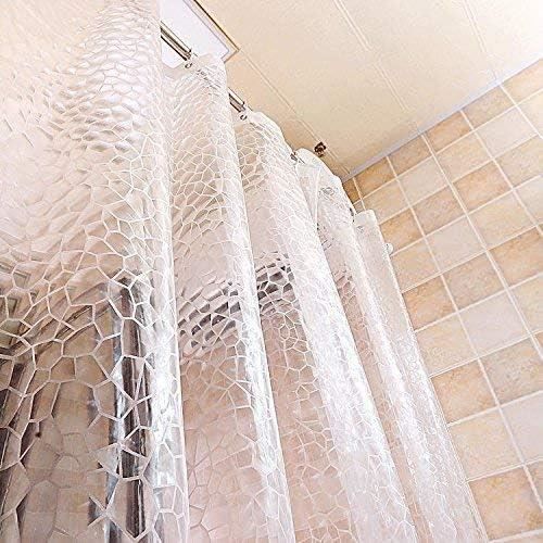 Rideau De Douche Transparent EVA 180x180 Cm - Anti-moisissure, Avec 12 Anneaux Et 3 Aimants