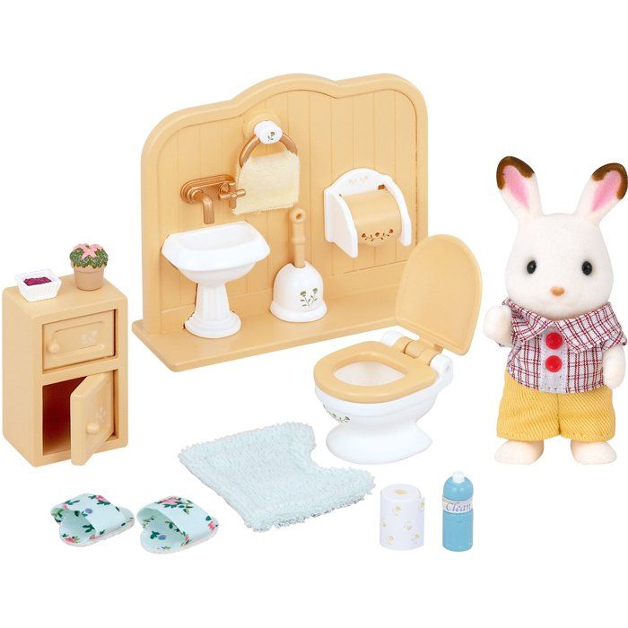 Figurine Sylvanian Families 5015 – Frère Lapin Chocolat avec Toilettes et Accessoires - vue 2