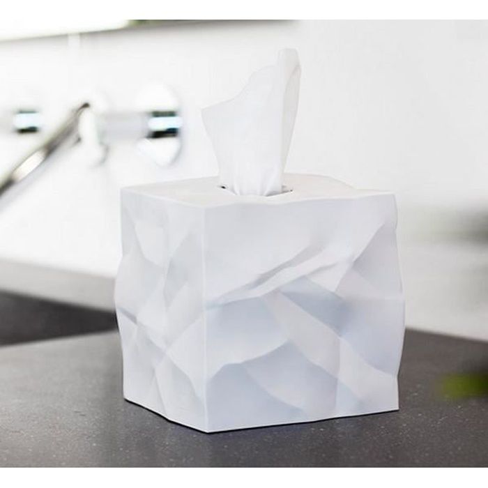 Boîte à mouchoirs carrée design blanche wipy essey - Cdiscount Maison