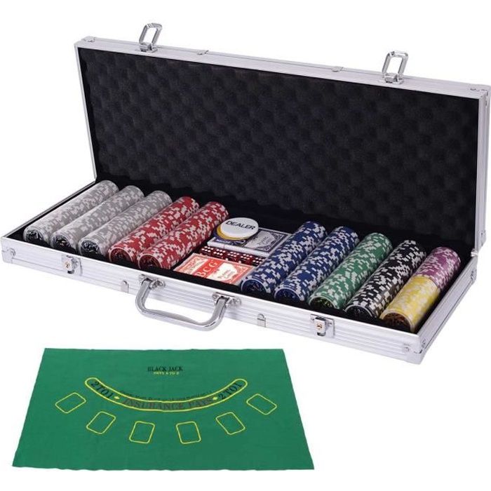 Mallette Poker Avec 500 Jetons Aluminium - Jeux - Jouets