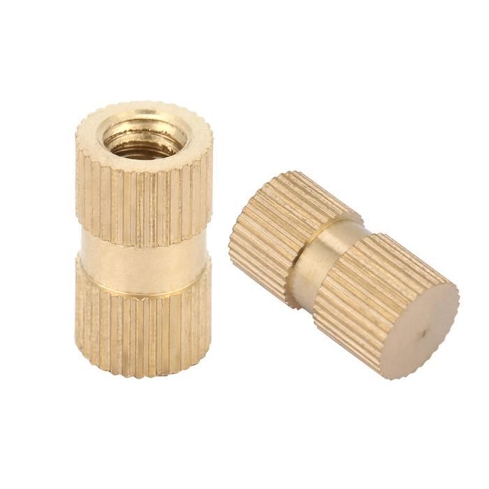 50 Écrous Carrés M5 Zingués Finition Laiton - 8x8x3mm, Uxcell