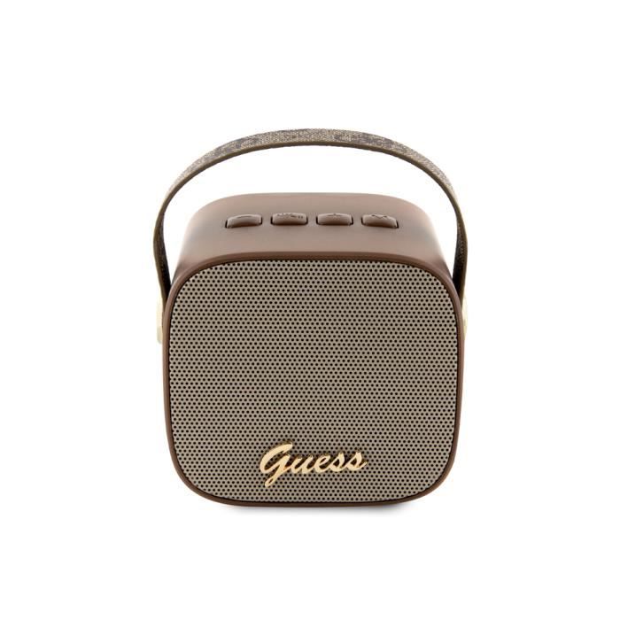 Enceinte Bluetooth 5.3 Compacte avec Sangle de Transport en Cuir Motif 4G Guess