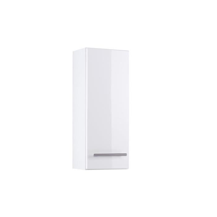 Armoire murale Small 25 cm de large équipée dune porte et de 2 étagères. Réalisée en aggloméré et MDF avec une finition en bla... Armoire murale Small 25 cm de large équipée dune porte et de 2 étagères. Réalisée en aggloméré et MDF avec une finition en bla...