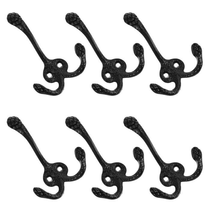 6 Pièces Porte Manteau Mural, Crochet Porte Manteau, Métal Double Patères Murale, Crochet Mural Vis Invisibles Moderne Pour Vestes, Manteaux, Vêtements, Pour Salle De Bain, Chambre, Porte, Placard