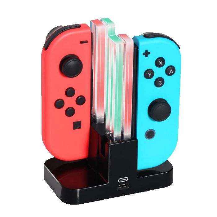 Station de charge Nintendo Switch Joy Con pour 4 commandes de jeu Sans fil - vue 4