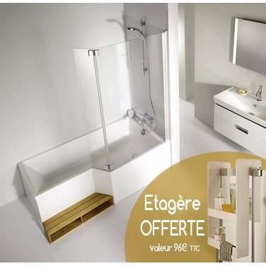 Ensemble Baignoire Pare Bain Neo 160 X 70 90 Cm Jacob Delafon Version Droite Achat Vente Baignoire Kit Balneo Ensemble Baignoire Pare Cdiscount