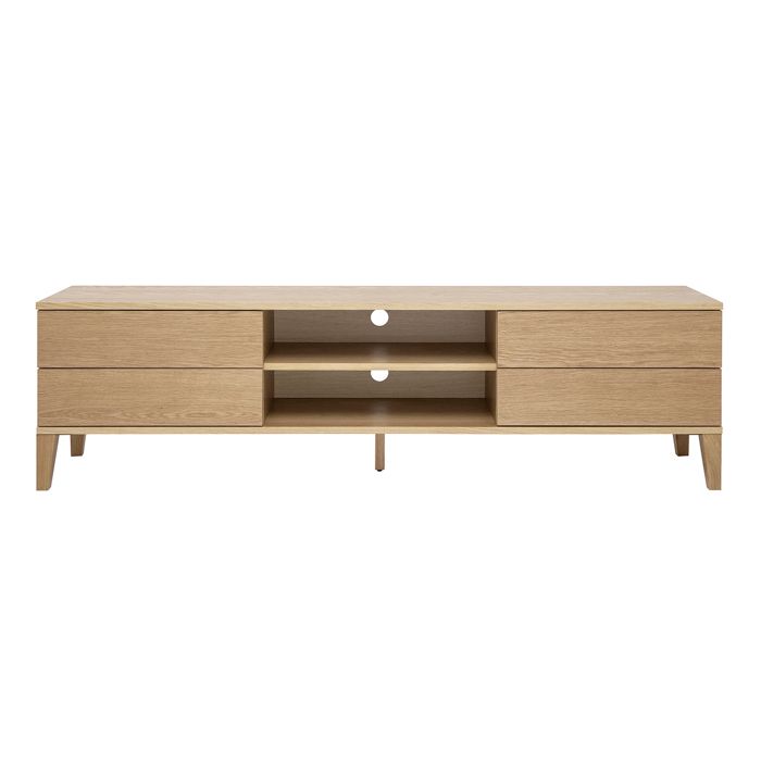 Miliboo - Meuble TV scandinave bois clair chêne 4 tiroirs L180 cm FREDDY