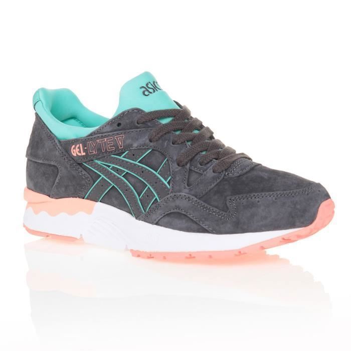 ASICS Baskets Gel Lyte V Femme Gris Rose Vert Gris rose et vert Cdiscount Chaussures