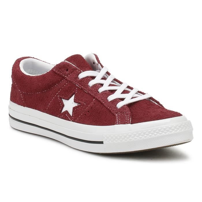 converse red suede one star