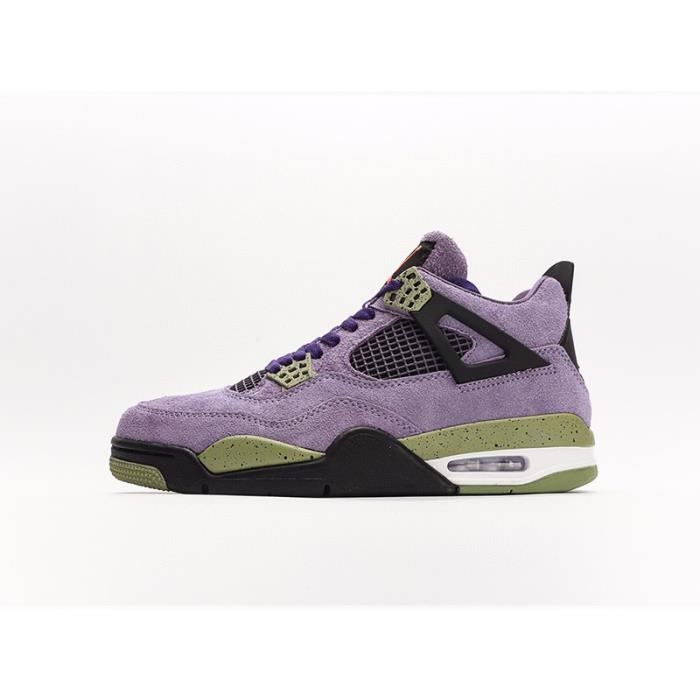 Baskets AUTREMENT Nike Air Jordan 4 Retro 308497 060 Cuir Lacets Violet Violet Cdiscount Chaussures