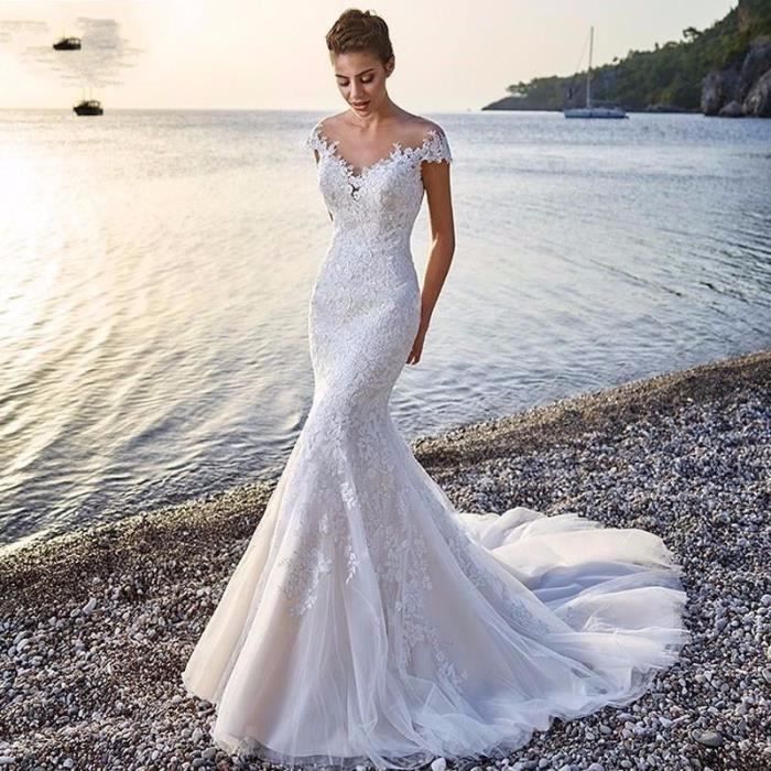 Robe de mari e en queue de poisson rose S2020 pour princesse