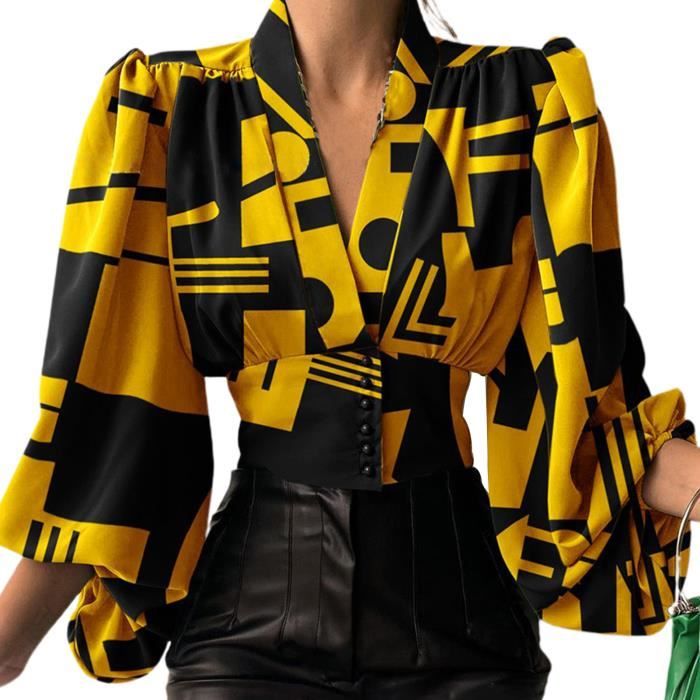 Chemise à Manches Longues Pour Femmes, Couleur Unie, Col échancré, Bureau, Haut De Travail, Nouvelle Collection Printemps 2022 / Chemises Et Chemisiers