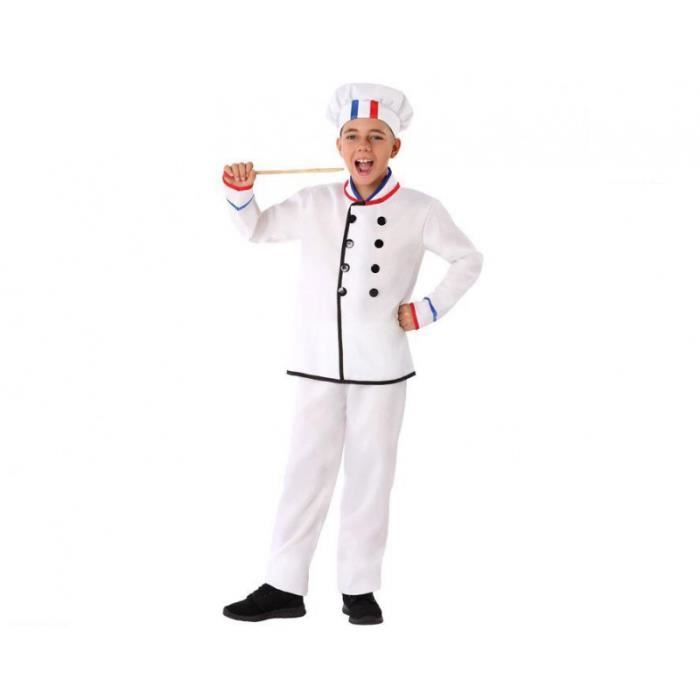 déguisement de cuisinier pour petit garçon - ac-déco - taille 3/4 ans - blanc