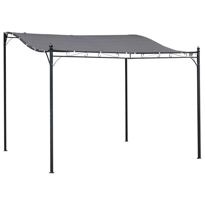 Tonnelle Auvent Mobile Pergola Tonnelle De Jardin Auvent 2 97 X 2 97 M Adossable Metal