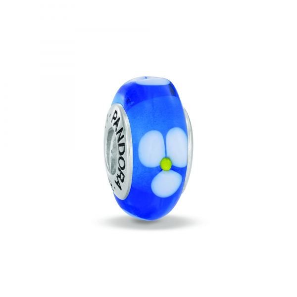 Charms PANDORA A79609 Verre de Murano Argent Bleu/Blanc