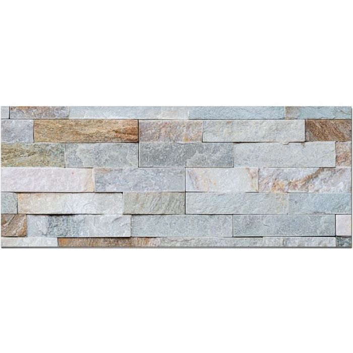 PANORAMA  Cr&eacute;dence Adh&eacute;sive Cuisine Brique Bleue 40x100 cm - Cr&eacute;dence Adh&eacute;sive pour Cuisine - Protege Mur Cuisine 