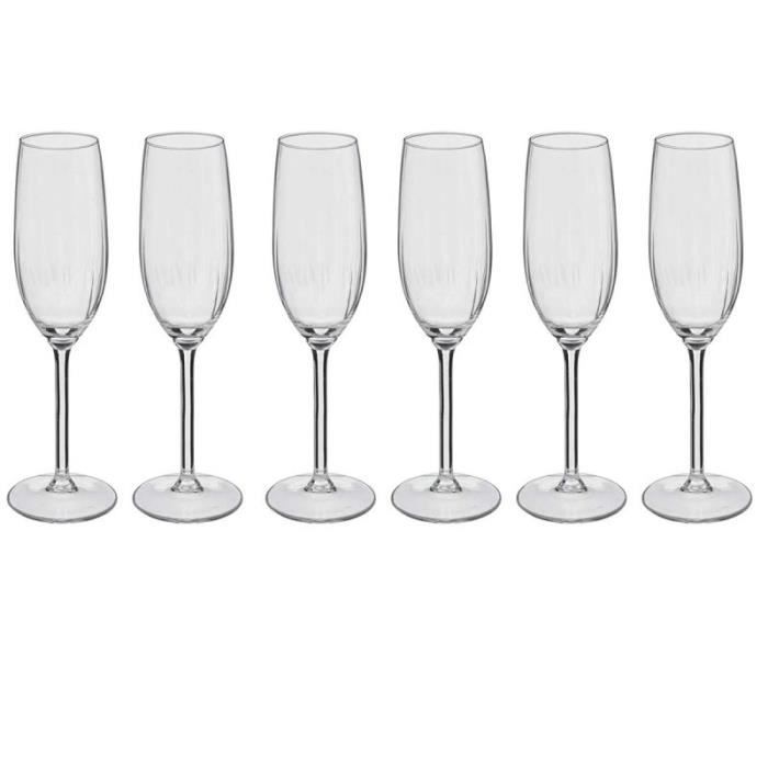 6 flûtes à champagne 21cl ultime - cristal d'arques - verre ultra