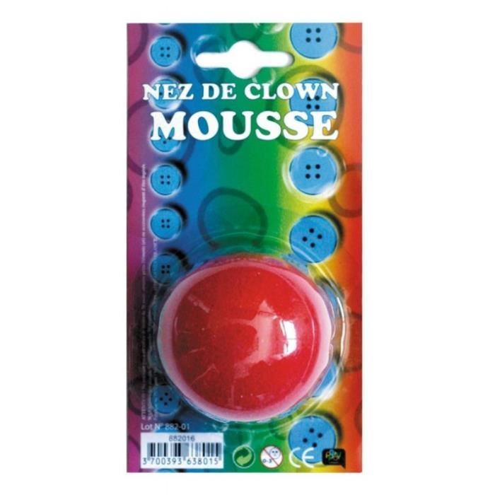 Nez de Clown rouge en mousse - PARTY PRO - 882016 - Pour enfants dès 3 ans - Multicolore