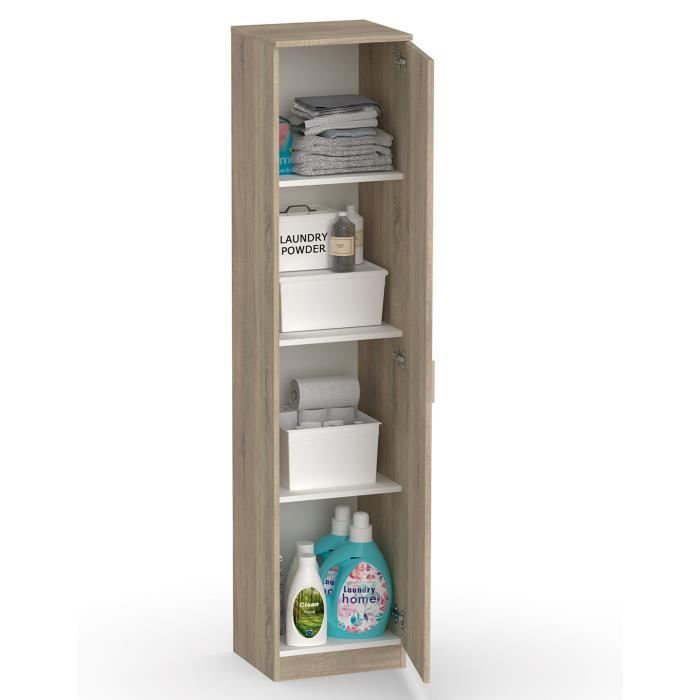 Armoire Meuble de rangement 1 porte coloris cambrian - Hauteur 180 x Longueur 40 x Profondeur 35 cm Armoire Meuble de rangement 1 porte coloris cambrian - Hauteur 180 x Longueur 40 x Profondeur 35 cm