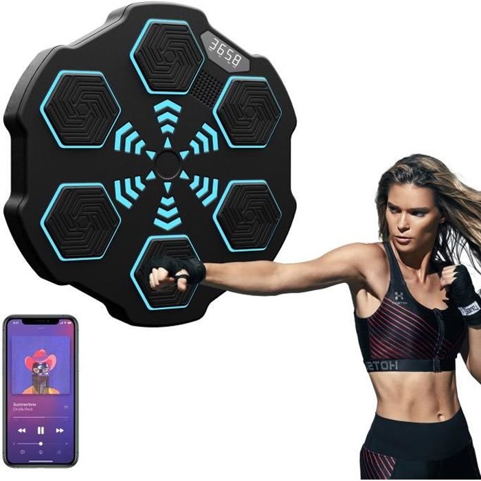 Machine De Boxe Musicale Pour Enfants SWBSLL - 2 Modes, 5 Vitesses, Avec Gants, Bluetooth, Compteur De Points - Jeu Sportif Interactif Pour Garçons Et Filles