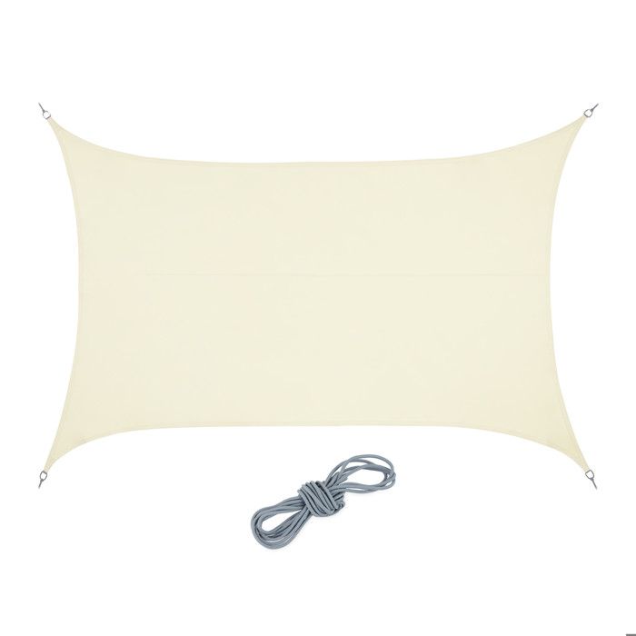 Voile D’ombrage Carrée, 5x5 M, Imperméable, Protection Anti-UV, Avec