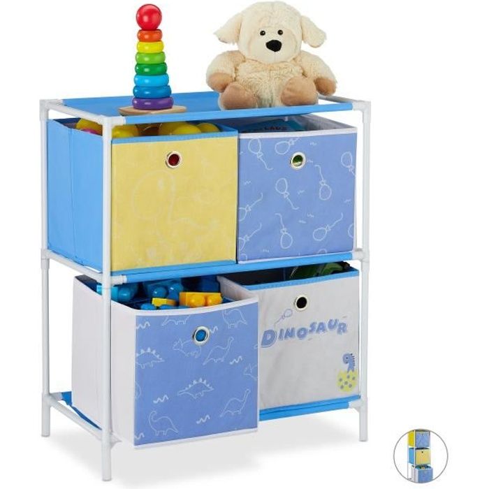 elaxdays Etagère enfant boîtes, rangement jouets, Fillette,design, meuble chambre d'enfants,HlP 62x53x30cm coloré - 4052025916015