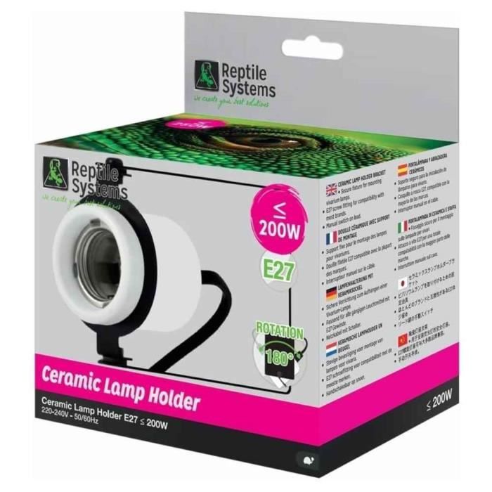 Comparer les prix de Reptile Systems - Support Ceramic Lamp Holder E27 pour Reptiles - 200W