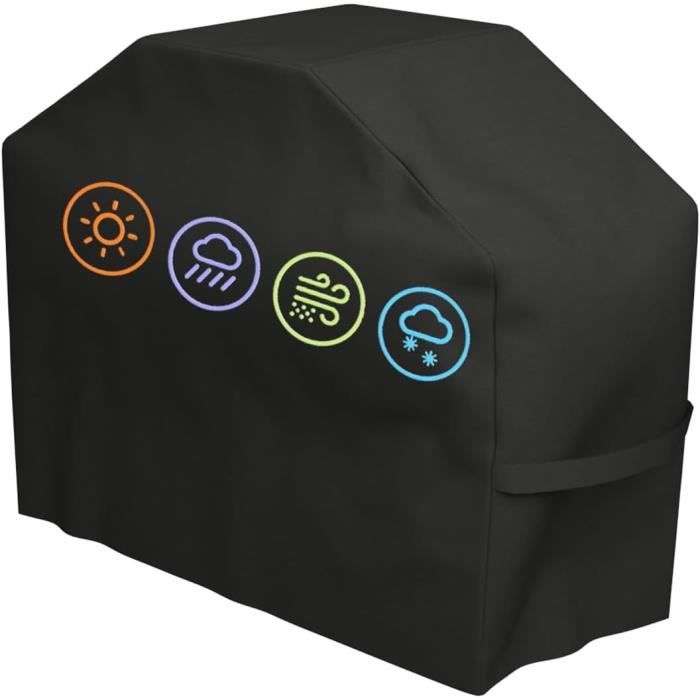 VDISRR Housse Barbecue Exterieur, Résistante de 600D Oxford Housse Plancha Impermeable 183x 66 x 130cm Bâche de Protection avec Bouche D'aération Anti UV/Anti l'eau/Anti Vent/Antipoussière