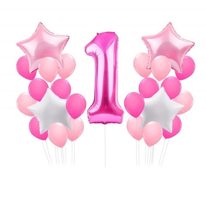 25pcs Ballon Anniversaire Deco Anniversaire 1 an Fille Garcon Bal Doré 1er  Anniversaire décorations Bébé Fille Garcon (R - Cdiscount Maison