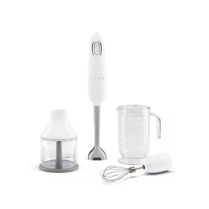 Mixeur Plongeant - SMEG - Anni 50 - Blanc - Fonction Turbo - Accessoires Inclus