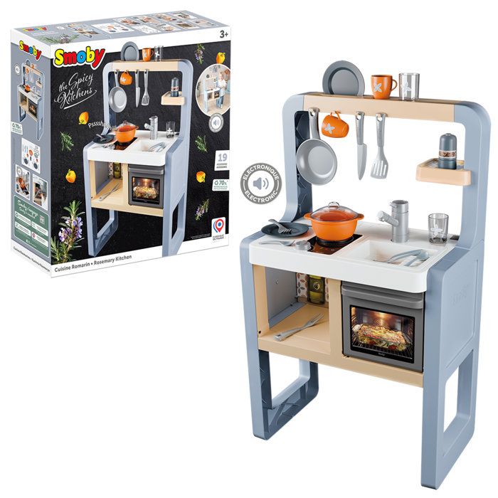 Cuisine pour enfant - Smoby- Modèle Romarin - Dès 3 ans - Accessoires inclus - Fabriqué en France Cuisine pour enfant - Smoby- Modèle Romarin - Dès 3 ans - Accessoires inclus - Fabriqué en France