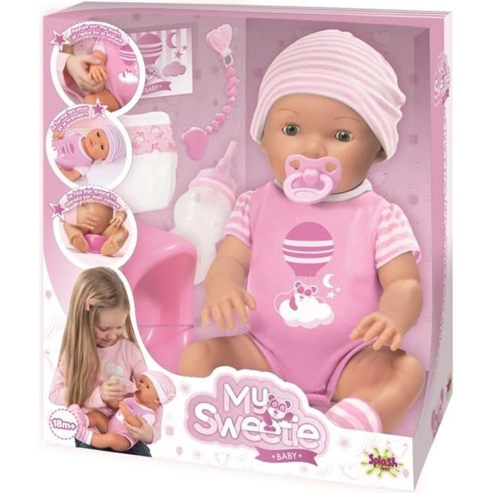Poupon interactif My Sweetie Baby Rose avec accessoires - SPLASH TOYS