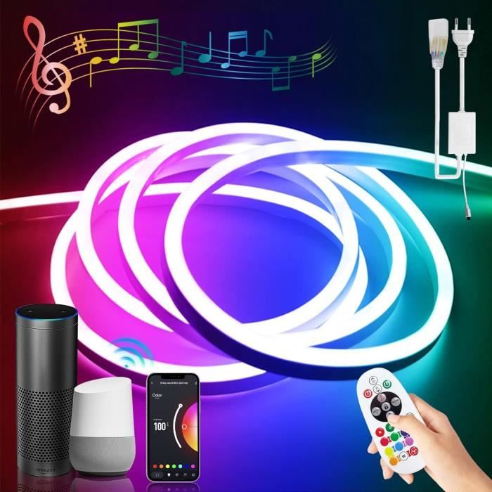Ruban LED 6M RGB - Bande Lumineuse Avec App & Télécommande Pour Ambiance Musique