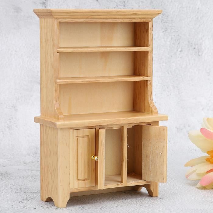 Odoria – Armoire Vitrine 1/12 – Bois 8,5x3,5x15 Cm – Accessoire Maison De Poupée