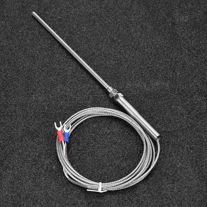 Sonde Typ K Thermoelement M8 Gewinde Galvanischer Temperatursensor 8mm Durchmesser Gewinde 0-400 ℃(2M) Für Industrielle Anwendungen Und Temperaturmessung
