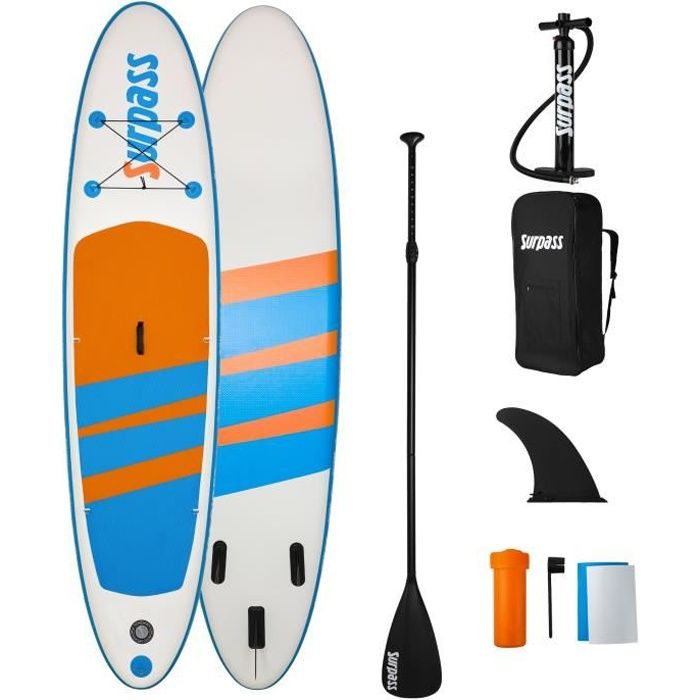 Surpass Kit Paddle Gonflable Sea Rider 320x76x15cm 115kg Max Cdiscount Sport