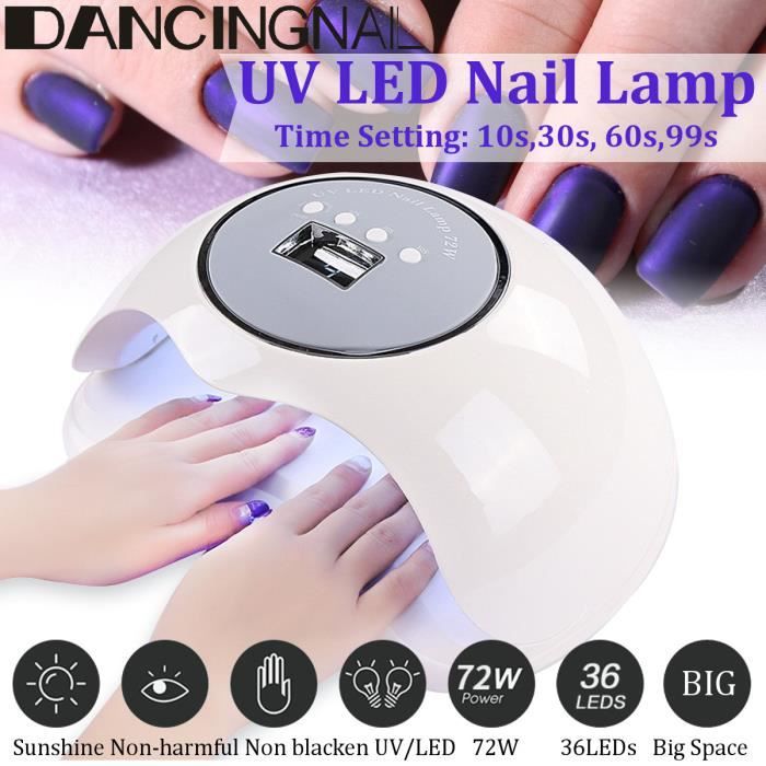 Tempsa 72w Lampe à Ongles Lampe Uv Gel Ongle Haute Puissance Intelligente Séchage Rapide Ongle Vernis Manucure Machine Professionnel