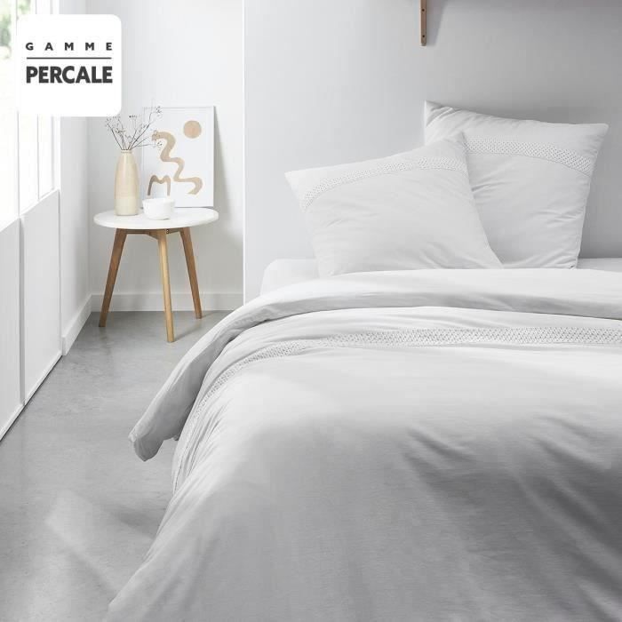 Housse de couette Maison Lefebvre HC Macrame Coton Percale 220x240 cm + 63x63