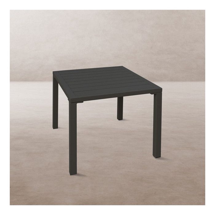 table d'appoint carrée en aluminium gris anthracite 50 cm - nihoa - l 50 x l 45 x h 43 cm