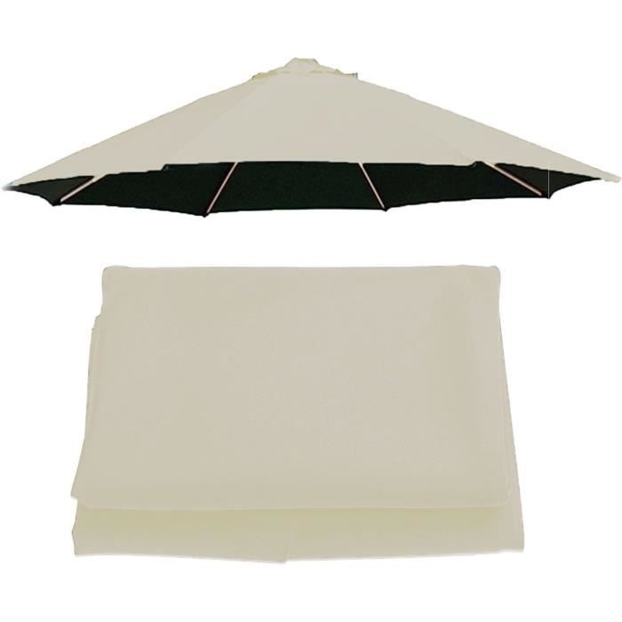 Housse De Rechange Pour Parasol Double 3 Têtes - Tissu Polyester 4.6x2.7 M - Couleur Khaki - Résistante UV Et Eau
