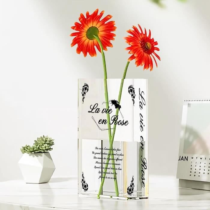 Vase Livre Acrylique Transparent - Décoration Intérieure Moderne - Pour Fleurs Fraîches Ou Séchées - Lot De 2