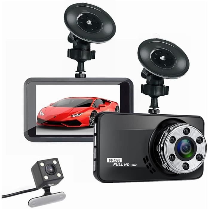 1920 X 1080 HD Dash Cam Caméra De Tableau De Bord Avant Arrière 170 Degrés DVR Caméra De Recul Vision Nocturne Dashcam Enregistreur De Voiture Pour Voitures Détection De Mouvement HDR