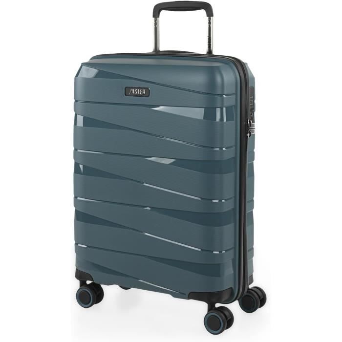 Todeco Valise grande taille 73cm, valise de voyage, rigide e légère abs valise de voyage à roulettes valises, 4 doubles roues, 48x28x73cm, champagne - Gamm vert