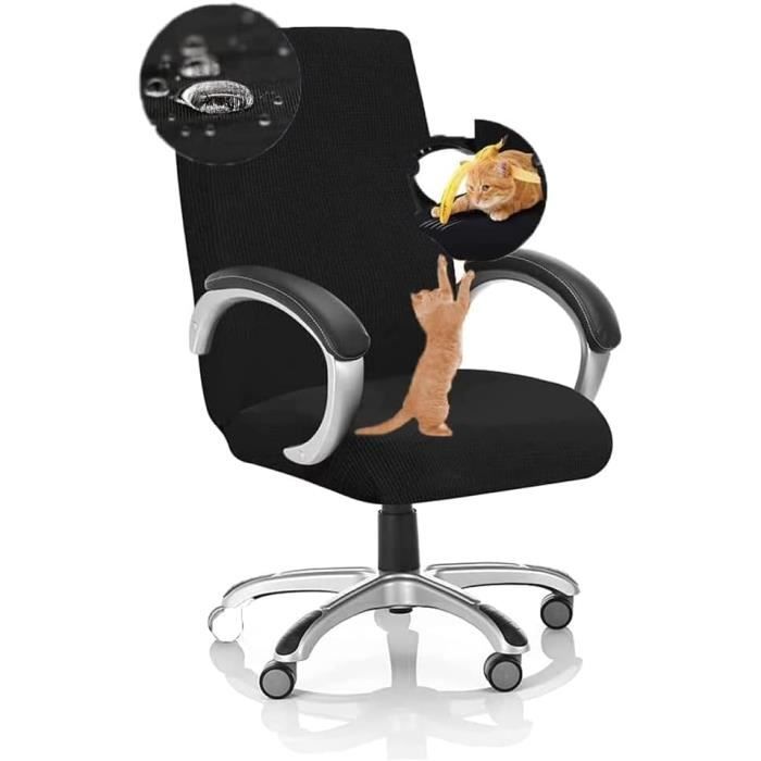 Housse De Fauteuil Bureau Élastique - Protection Anti-Poussière - Noir XL - Universelle Pour Chaise De Bureau