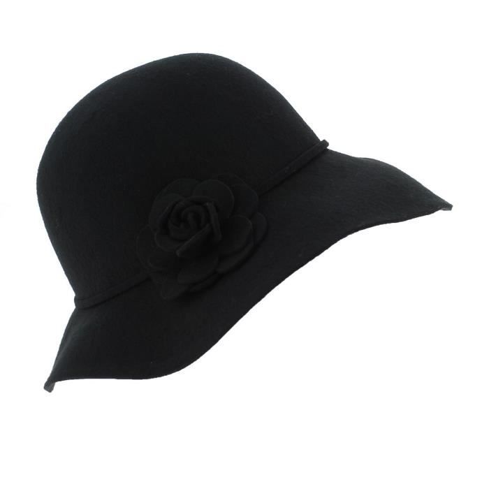 Chapeau homme, type Homburg, en feutre de poil extra, noir, T 57 - Les